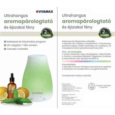 Vivamax V-100L/P aroma diffúzor