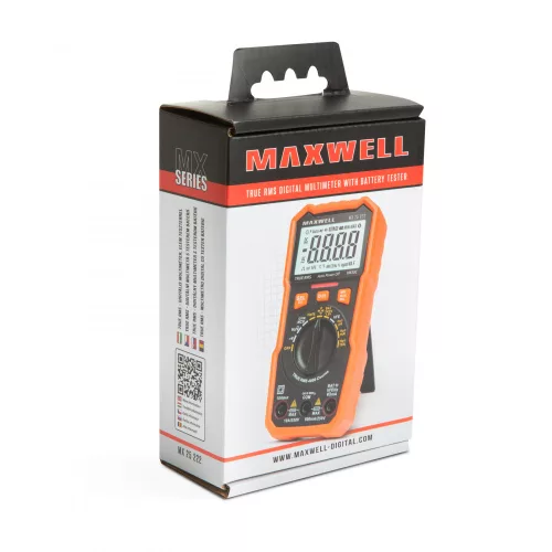 Maxwell-Digital Digitális multiméter, elem teszterrel + munkalámpa funkcióval (25222)