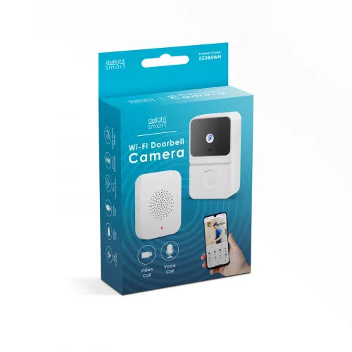 Smart videó kaputelefon szett - Wi-Fi-s, akkumulátoros - HD - fehér (55385WH)