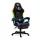 RGB LED-es gamer szék - karfával, párnával - fekete (BMD1115BK)