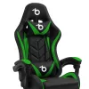 RGB LED-es gamer szék - karfával, párnával - fekete / zöld (BMD1115GR)