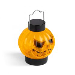   Halloween-i RGB LED lámpa - felakasztható tök - narancs / fekete - elemes (58116B)