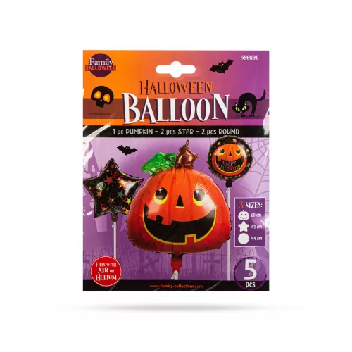 Halloween lufi szett - tök - 5 db / csomag (58080E)