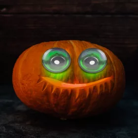   Halloween-i ijesztő szempár - zöld LED-es - elemes (58195A)