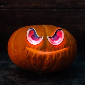   Halloween-i ijesztő szempár - piros LED-es - elemes (58195B)