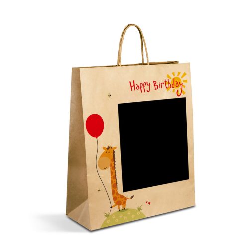 Family Ajándéktasak - papír, "Kraft" - 265 x 127 x 330 mm - 2 féle / csomag - 12 db / csomag (58313)