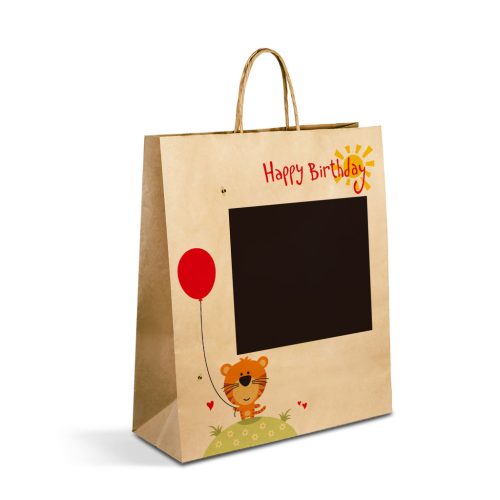 Family Ajándéktasak - papír, "Kraft" - 265 x 127 x 330 mm - 2 féle / csomag - 12 db / csomag (58313)