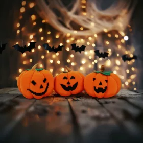   Family Halloween-i tök dekoráció - 10 x 10 x 11 cm - 3 féle - 3 db / csomag (58338)