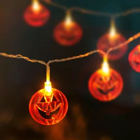   Halloween-i LED-es fényfüzér - tök - 10 LED - 2 x AA - 1,35 m (56533A)