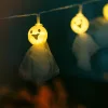 Halloween-i LED-es fényfüzér - szellem - 10 LED - 2 x AA - 0,9 m (56533B)