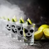 Halloween-i fólia matrica szett - fekete tök arcok - 16 db / csomag (58131E)
