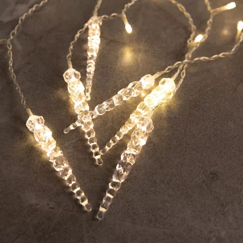 Family LED-es fényfüggöny - jégcsappal - 3,5 x 0,7 m - 180 melegfehér LED - IP44 (58915)