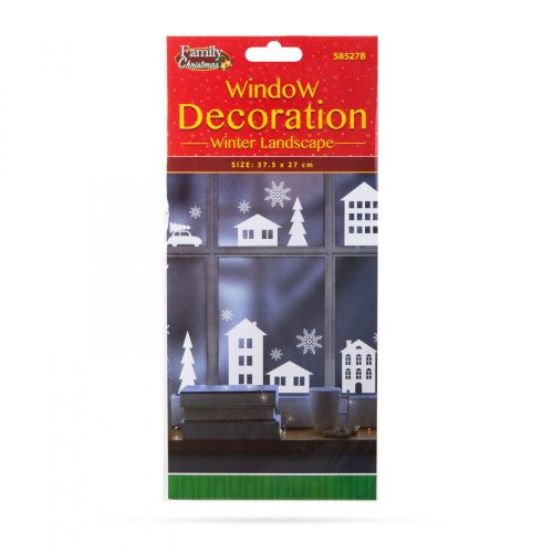 Family Karácsonyi ablakdekor - téli táj - 37,5 x 27 cm (58527B)