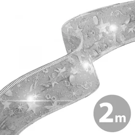   Family Karácsonyi LED-es szalag - ezüst - 2 m x 5 cm - 2 x AA (58933C)