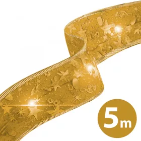   Family Karácsonyi LED-es szalag - arany - 5 m x 5 cm - 50 LED - USB (58933K)
