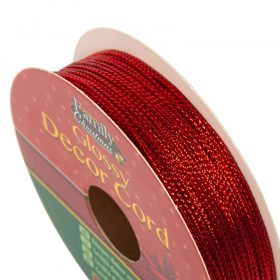 Family Fényes dekor zsinór - 10 m - piros (58569A)