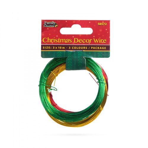 Family Karácsonyi dekor drót - fényes - 3 x 10 m - 3 féle / csomag (58572)