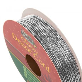 Family Fényes dekor zsinór - 10 m - ezüst (58569B)