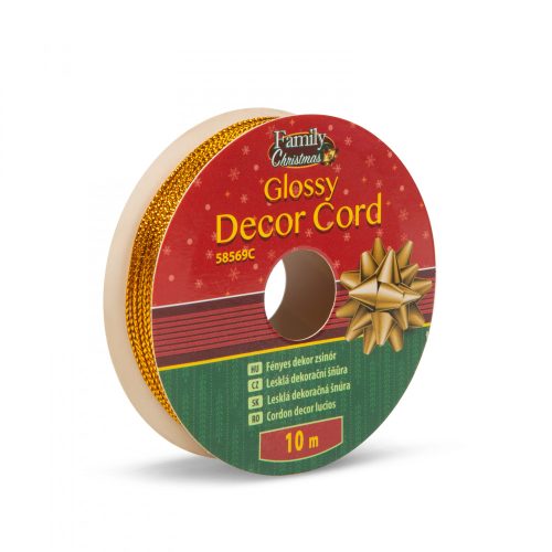 Family Fényes dekor zsinór - 10 m - arany (58569C)