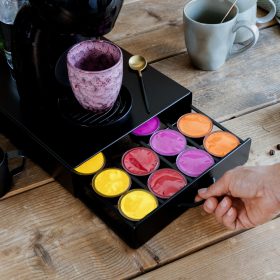   Bewello Fém kávékapszula tartó - 20 db Dolce Gusto kapszulákhoz - 300 x 240 x 70 mm - matt fekete (BW1000B)