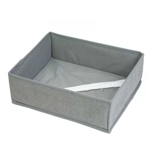 Bewello Szövet tárolódoboz - 30 x 26 x 10 cm - szürke (BW2075)