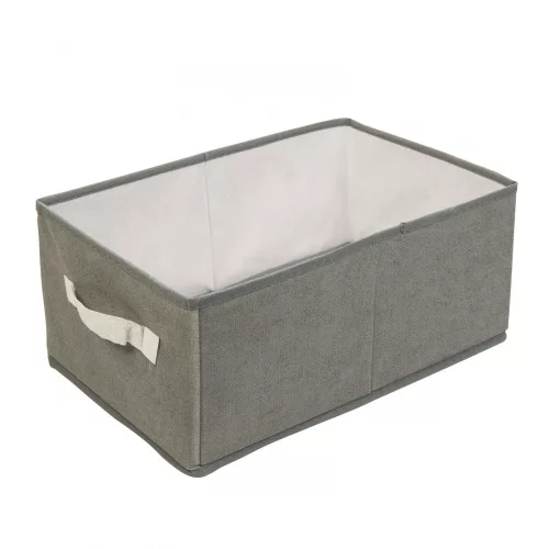Bewello Szövet tárolódoboz - 38,5 x 24 x 16,5 cm - szürke (BW2077)
