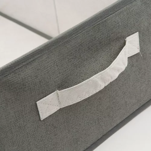 Bewello Szövet tárolódoboz - 38,5 x 24 x 16,5 cm - szürke (BW2077)
