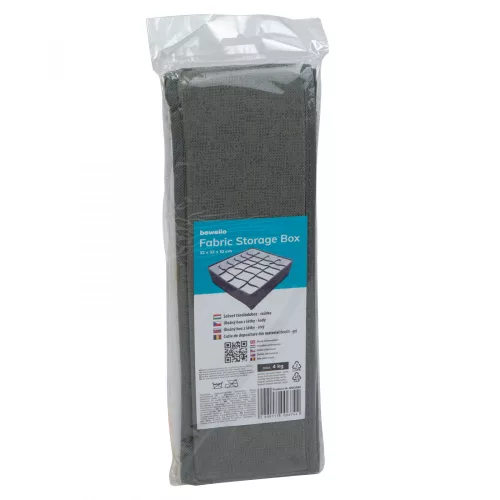 Bewello Szövet tárolódoboz - 32 x 32 x 10 cm - 24 zseb - szürke (BW2080)