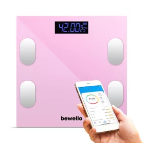   Bewello Okos személymérleg - 180 kg - elemes - üveg (BW3015)