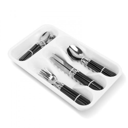 Bewello Evőeszköz készlet tartóval - fekete - 16 részes - 32,7 x 19,5 x 4,7 cm (BW1021A)