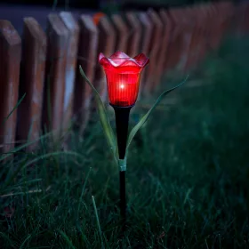   Garden Of Eden LED-es szolár tulipánlámpa - sárga / piros / rózsaszín - 31 cm - 24 db / kínáló (11750)