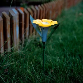   Garden Of Eden Leszúrható szolár virág - 3 szín - 30 x 10 cm - fehér LED (11754)