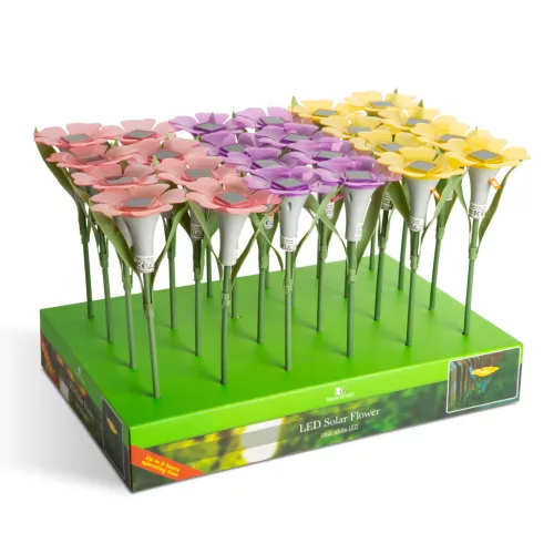 Garden Of Eden Leszúrható szolár virág - 3 szín - 30 x 10 cm - fehér LED (11754)