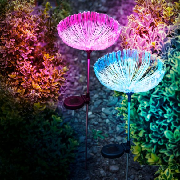 Garden of Eden Száloptikás szolár medúza - 80 cm - színes LED (11755)