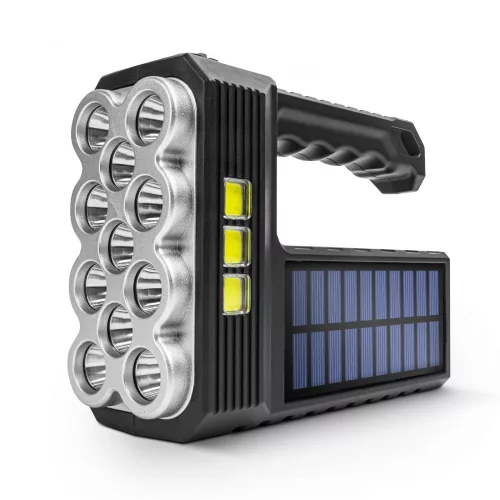 Phenom Szolár COB LED zseblámpa - munkalámpa funkcióval - 1200 mAh - MicroUSB - 1000 lumen - IP55 (18581)