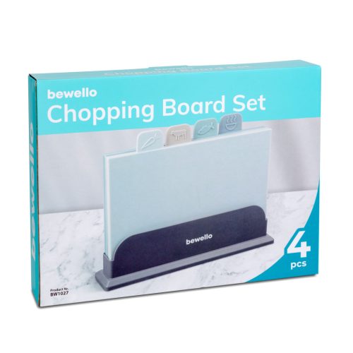 Bewello Vágódeszka készlet - műanyag - 29 x 22,3 cm - 4 db / csomag (BW1027)