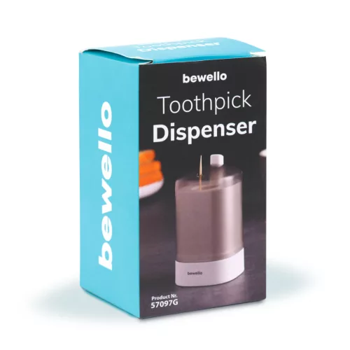 Bewello Fogpiszkáló adagoló tárolóval - 59 x 46 x 56 mm - fehér (57097G)