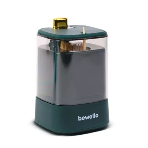 Bewello Fogpiszkáló adagoló tárolóval - 55 x 58 x 85 mm - zöld (57097H)