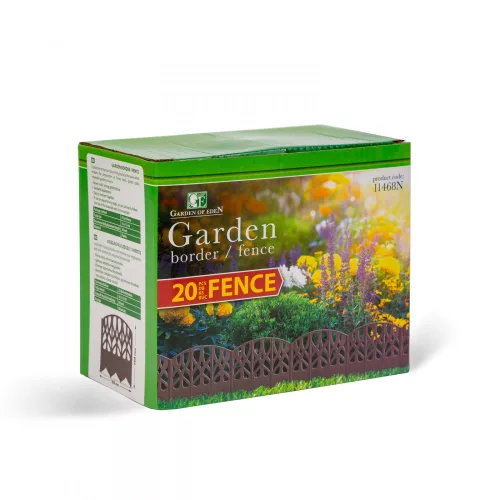Garden of Eden Virágágyás szegély / kerítés - 16 x 15 cm - barna - 20 db / csomag (11468N)