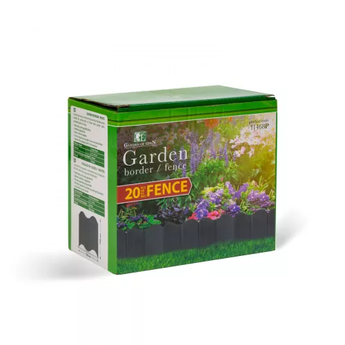 Garden of Eden Virágágyás szegély / kerítés - 15 x 14 cm - fekete - 20 db / csomag (11468P)