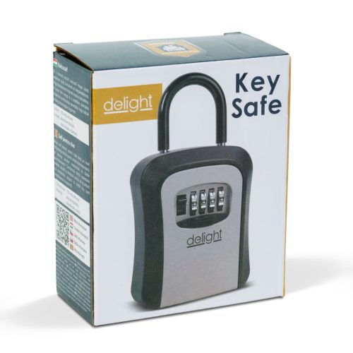 Delight Kulcsszéf - reteszelhető akasztó - fém - 170 x 95 x 40 mm (55574)