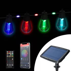   Smart szolár fényfüzér - 84+15 db RGB LED - 14,5 m - bluetooth (11748)