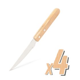 BBQ Grill kés - 4 db - fa nyéllel (56305B)