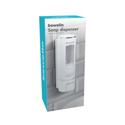 Bewello Szappanadagoló - kézzel működtethető - 400 ml - fali - fehér (51118A)