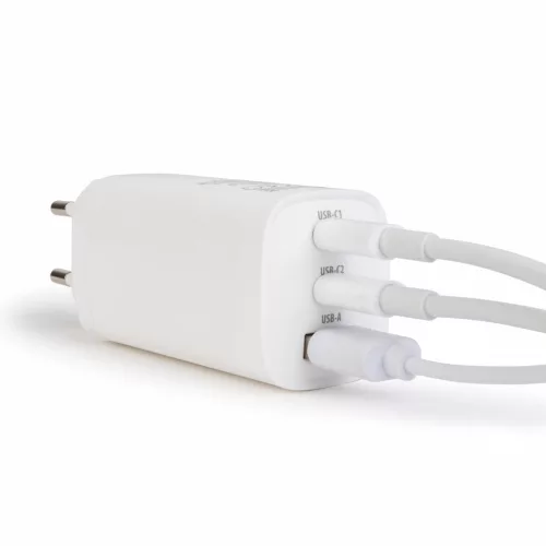 Delight Hálózati Adapter USB + Type-C PD45W gyorstöltéssel - fehér (55060)