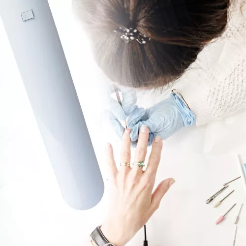 Handy Asztali LED lámpa - dimmerelhető - fém - fehér (10801)