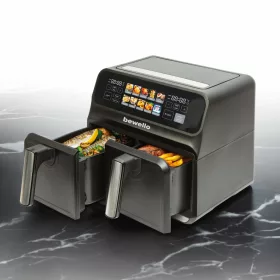   Bewello Olaj nélküli fritőz - XXL - 230V - 2200W - dupla kosár, színes érintőkijelző - 4+4 L (BW1002D)
