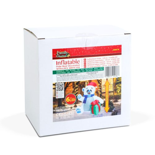 Family Felfújható jegesmedve - 120 cm - IP44 - 6 LED - 100 - 240 V (58067K)