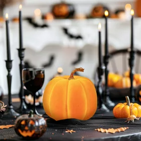   Family Halloween-i tök dekoráció - 16,5 cm - narancssárga - habszivacs - glitteres (56540A)