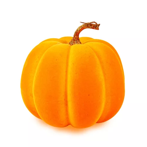 Family Halloween-i tök dekoráció - 16,5 cm - narancssárga - habszivacs - glitteres (56540A)
